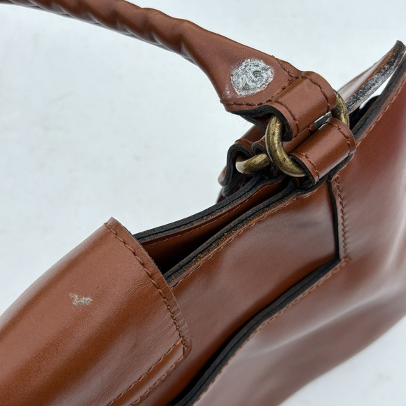 Patricia Nash Leather Shoulder Bag Tan Brown Tote Satchel Double Strap Purse - Picture 15 of 16